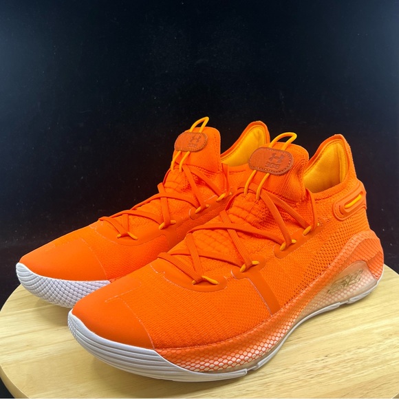 Under Armour Curry 6 Team Orange White Basketball Shoe 3022893-800 Men’s Sz 12.5 - Picture 2 of 10
